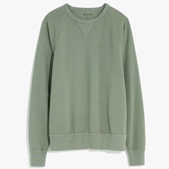 Men's Medium Garment-Dyed Meadow Green Crewneck Sweatshirt - Picture 1 of 3